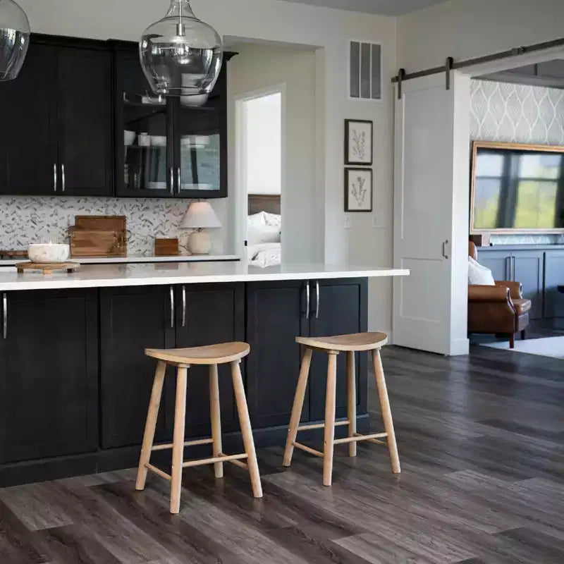 Maven Lane Luna Backless Wooden Kitchen Counter Stool 26