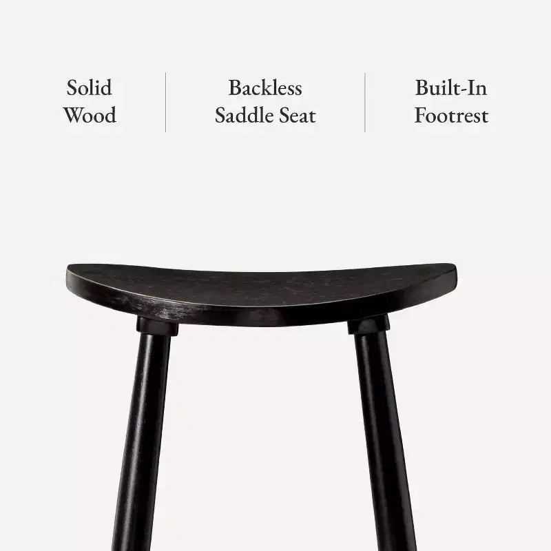 Maven Lane Luna Backless Wooden Kitchen Counter Stool 26