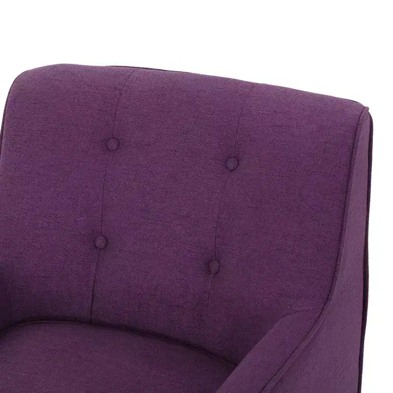 Okak Fabric Accent Chair Button-Tufted Club Chair with Comfy Upholstered Elegant Armchair with Birch Wood Legs for Living Room Bedroom