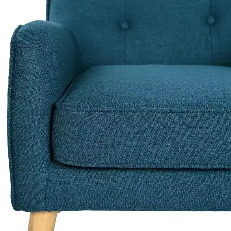 Okak Fabric Accent Chair Button-Tufted Club Chair with Comfy Upholstered Elegant Armchair with Birch Wood Legs for Living Room Bedroom