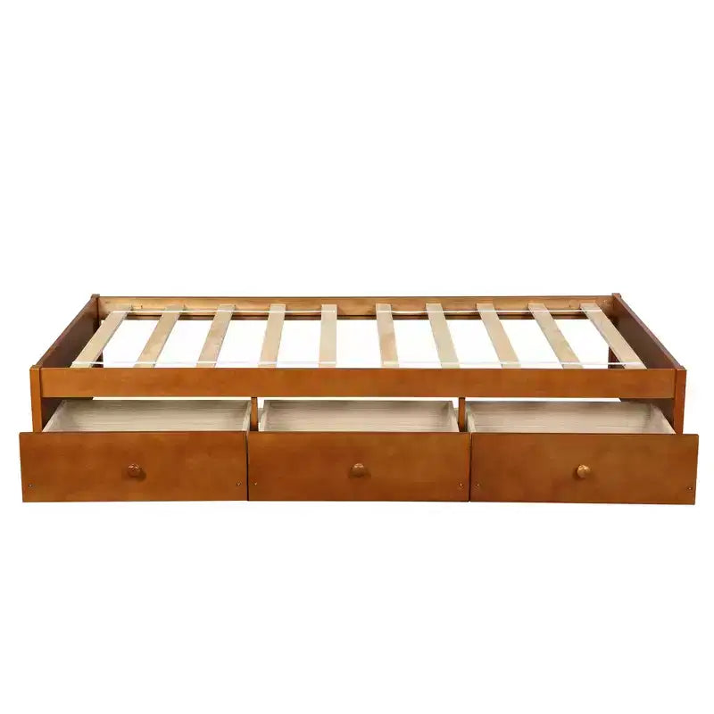 Whisen Twin Size Platform Bed with 3 Drawers