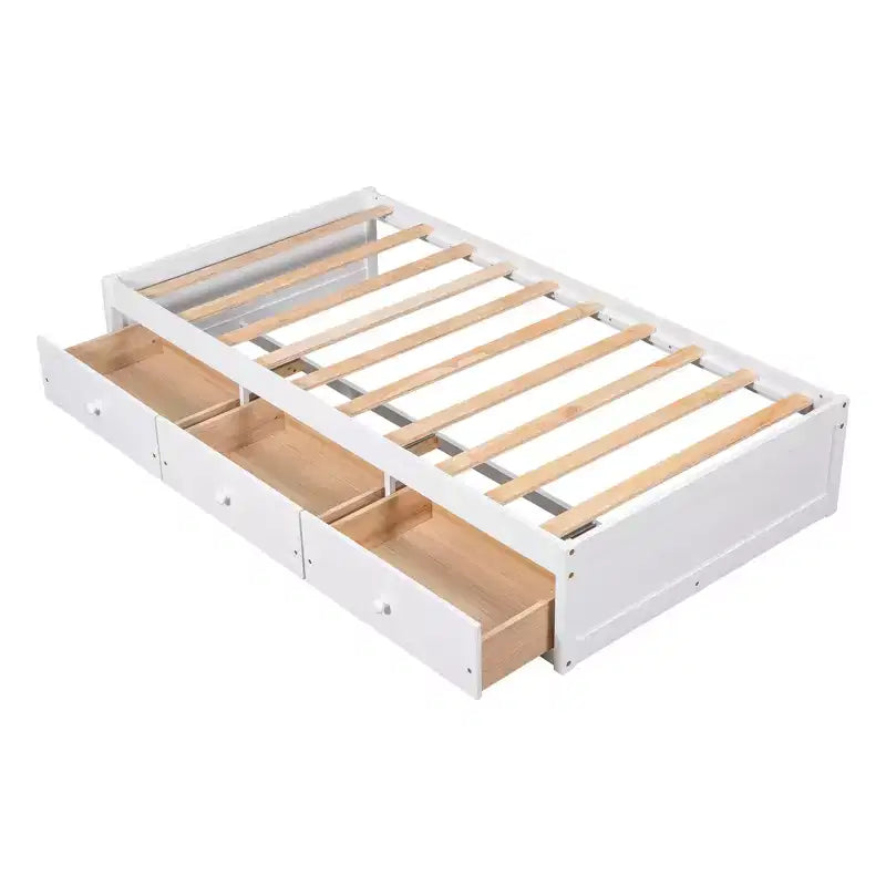 Whisen Twin Size Platform Bed with 3 Drawers