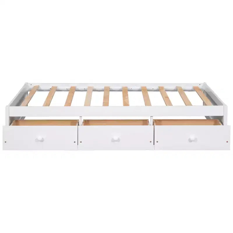 Whisen Twin Size Platform Bed with 3 Drawers