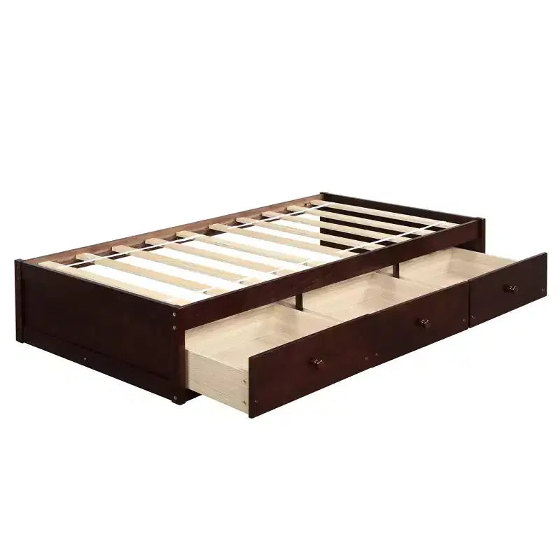 Whisen Twin Size Platform Bed with 3 Drawers