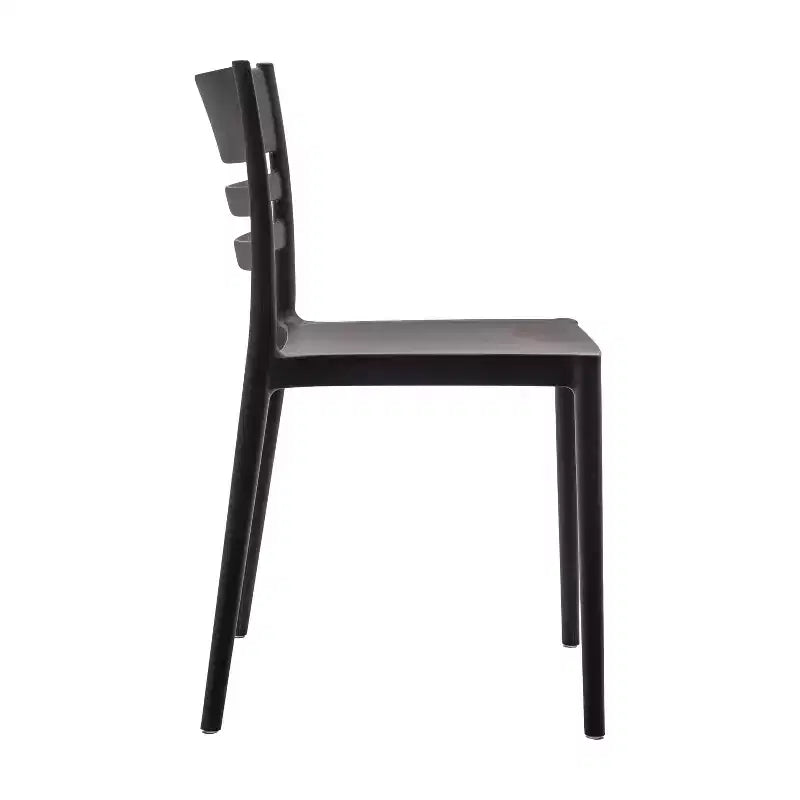 Flash Furniture Bridgeport Set of 4 Indoor-Outdoor Stacking Patio Chair with Slatted Backrest, Commercial All-Weather Resin Chair