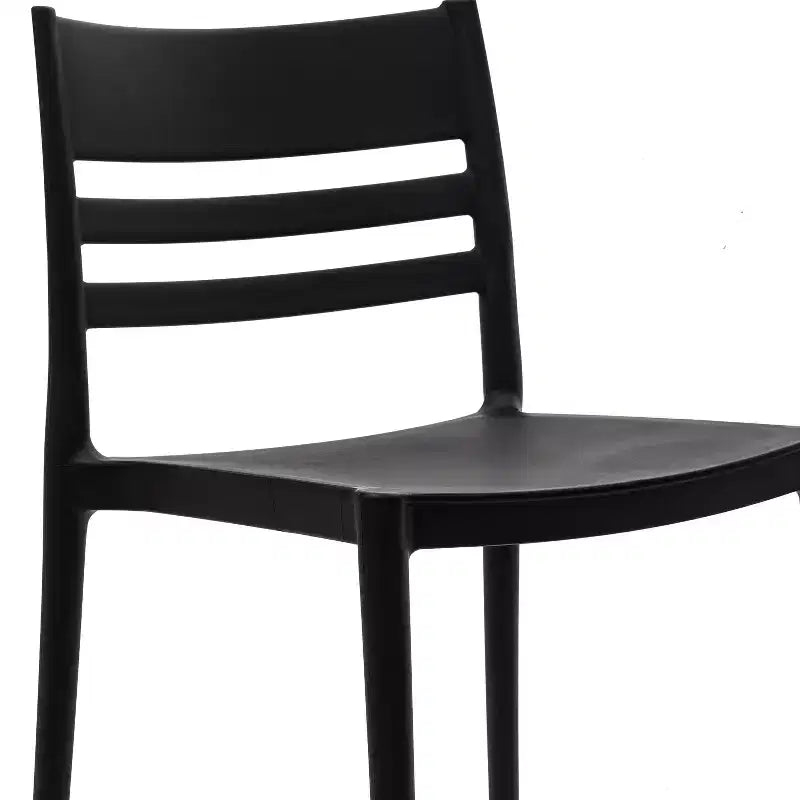 Flash Furniture Bridgeport Set of 4 Indoor-Outdoor Stacking Patio Chair with Slatted Backrest, Commercial All-Weather Resin Chair
