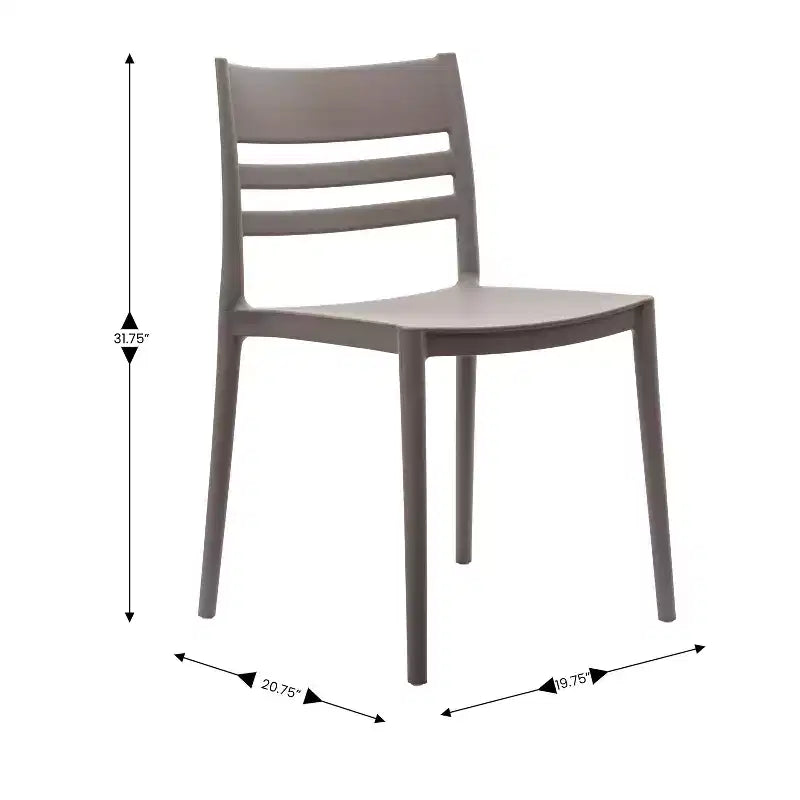 Flash Furniture Bridgeport Set of 4 Indoor-Outdoor Stacking Patio Chair with Slatted Backrest, Commercial All-Weather Resin Chair
