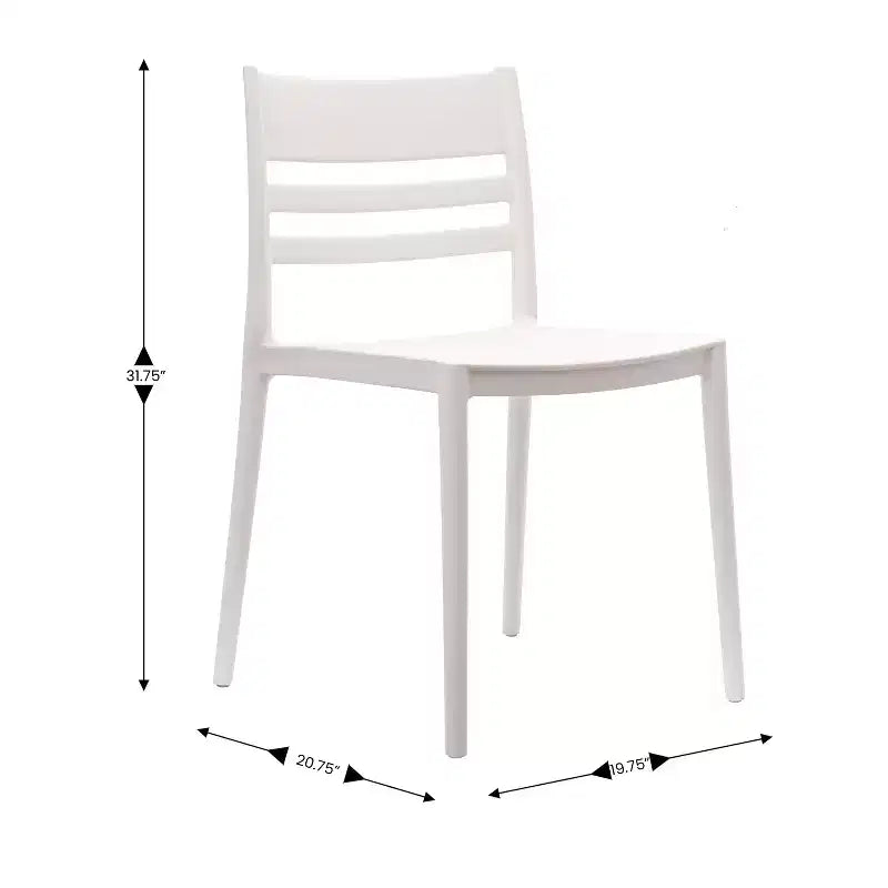 Flash Furniture Bridgeport Set of 4 Indoor-Outdoor Stacking Patio Chair with Slatted Backrest, Commercial All-Weather Resin Chair