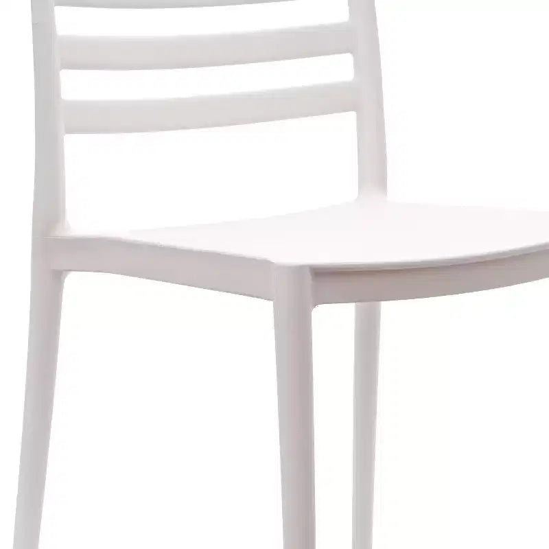 Flash Furniture Bridgeport Set of 4 Indoor-Outdoor Stacking Patio Chair with Slatted Backrest, Commercial All-Weather Resin Chair