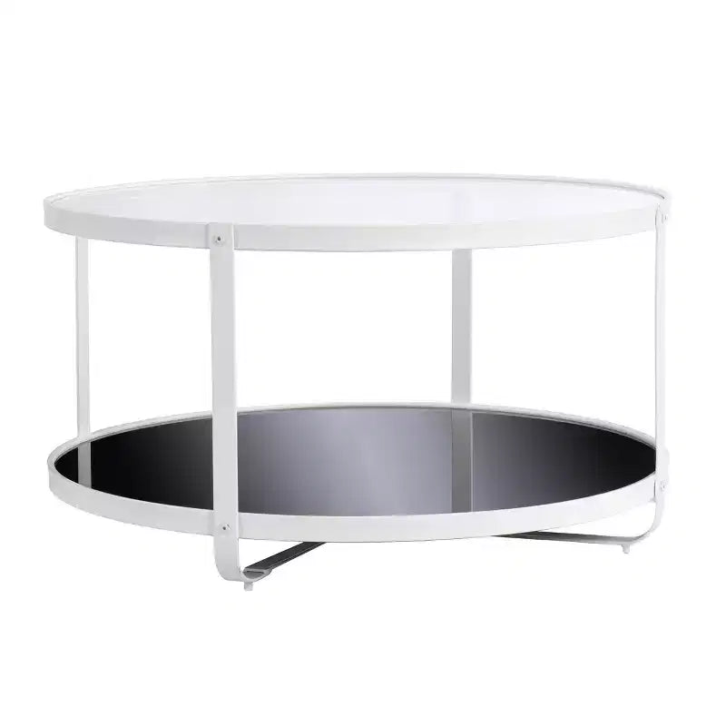 Vimmerly Glass-Top Cocktail Table - White - SEI