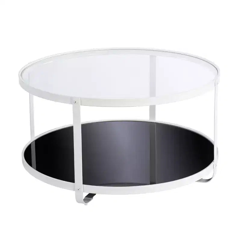 Vimmerly Glass-Top Cocktail Table - White - SEI