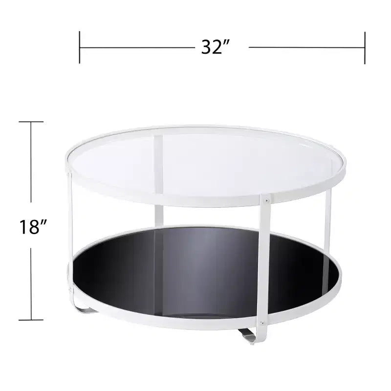 Vimmerly Glass-Top Cocktail Table - White - SEI
