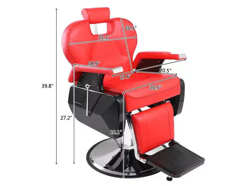Fauteuil de barbier inclinable hydraulique robuste de style classique Karl Home