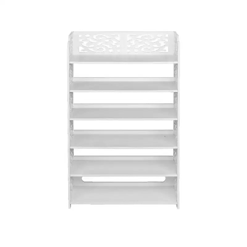 Meuble à chaussures Karl Home 6 étagères en bois blanc 61,5 cm (L)