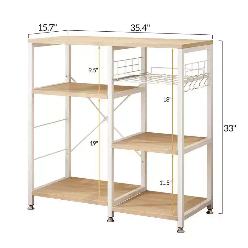 Karl Home Étagère de Boulanger 3 Niveaux avec Support de Micro-ondes pour Cuisine