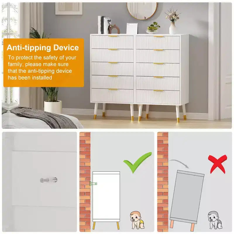 5 Drawer Dresser, Closet Dressers Chest of Drawers, Storage Chest Cabinet Organizer Unit, Clothes Storage Organizer, Small Nightstand