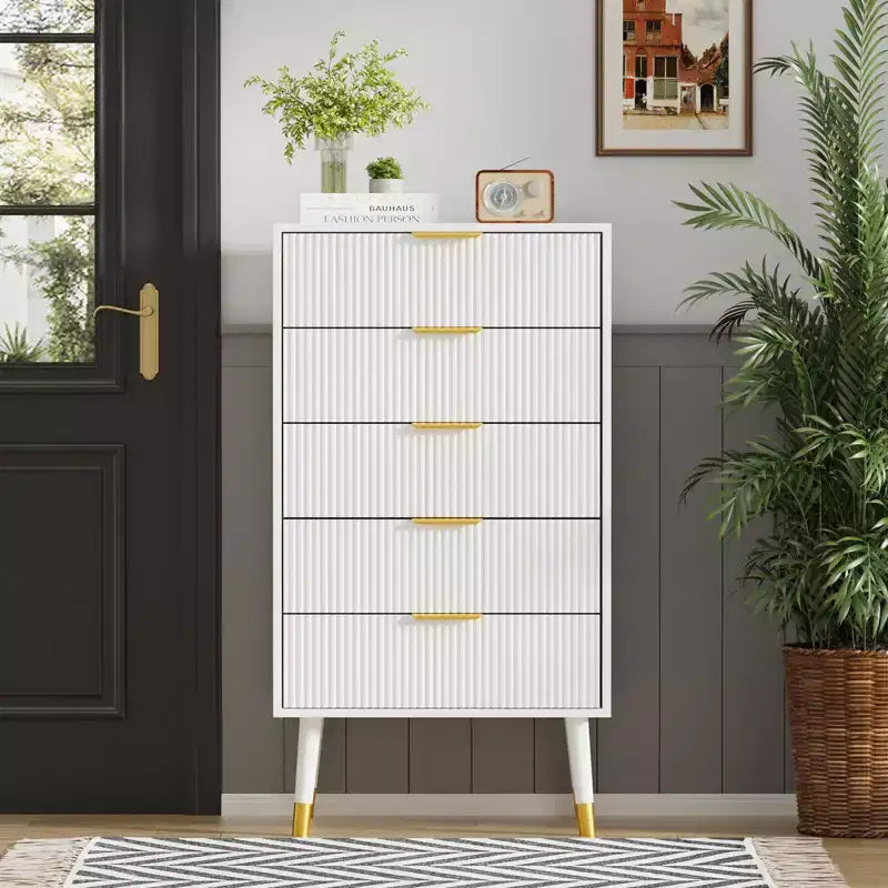 5 Drawer Dresser, Closet Dressers Chest of Drawers, Storage Chest Cabinet Organizer Unit, Clothes Storage Organizer, Small Nightstand
