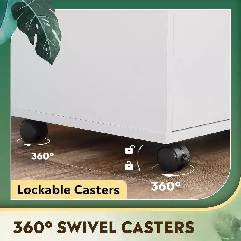 Meuble de rangement de bureau DEXYLLO avec portes et étagères, support d'imprimante latéral pour fournitures et dossiers de bureau, armoire de classement pour bureau à domicile