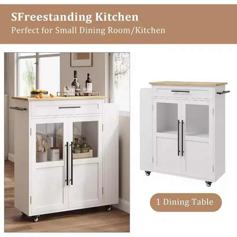 Table îlot de cuisine sur roulettes, îlot de rangement avec porte-épices et tiroir, desserte de cuisine roulante pour la maison, la salle à manger, chêne naturel