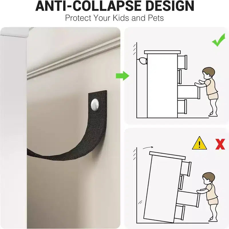Zstar Coiffeuse de chambre en bois, commode avec poignées métalliques