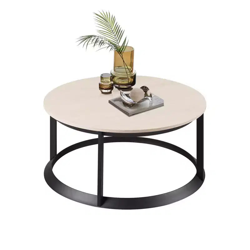 Table basse ronde Rosary Blenn - Piétement métallique triangulaire