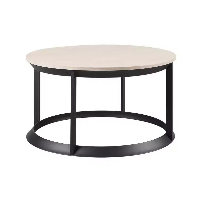 Table basse ronde Rosary Blenn - Piétement métallique triangulaire