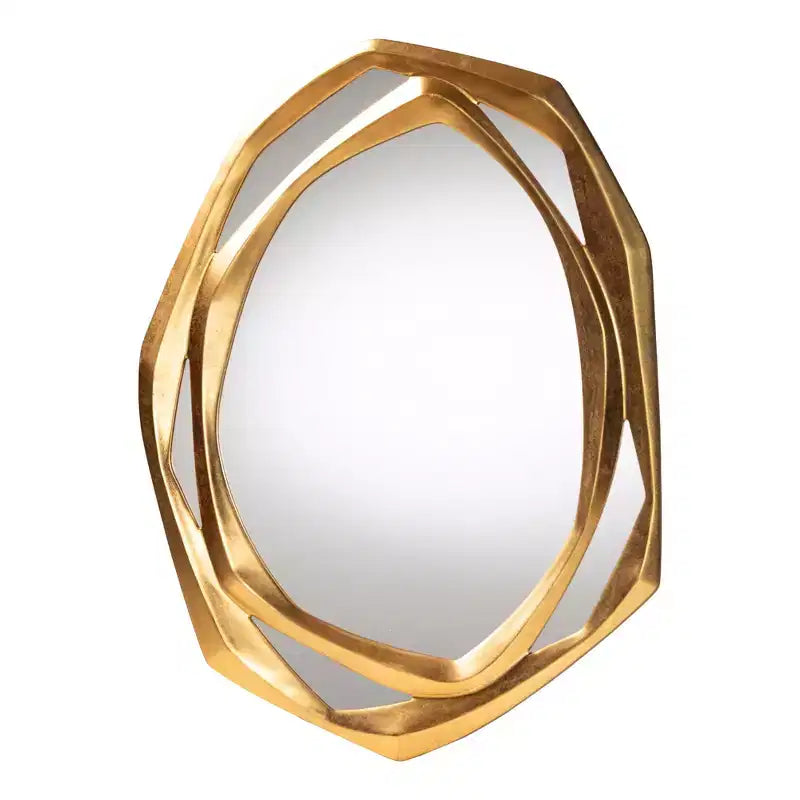 Miroir mural d'appoint Baxton Studio Halen, finition feuille d'or antique