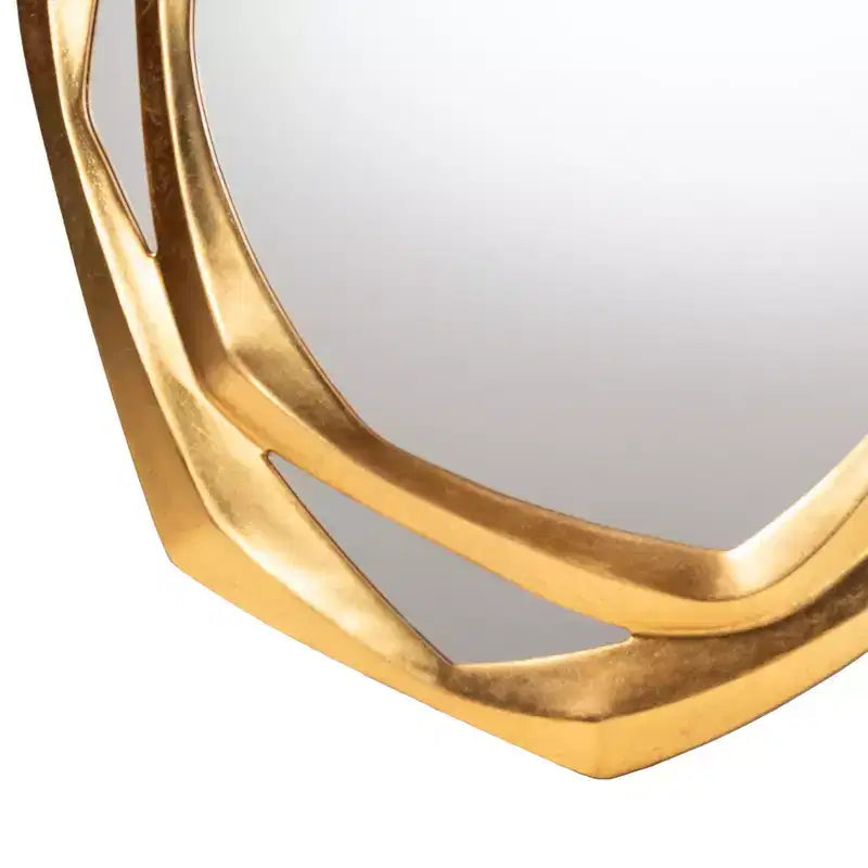 Miroir mural d'appoint Baxton Studio Halen, finition feuille d'or antique
