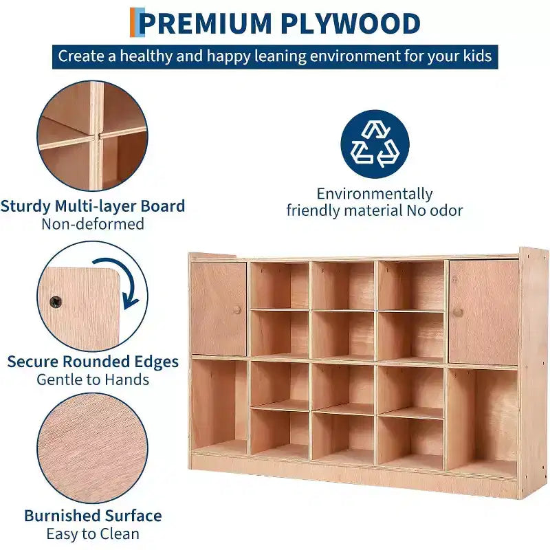 Organisateur de rangement GUSTOWAVE avec 12 casiers et 2 portes d'armoire pour jouets d'enfants