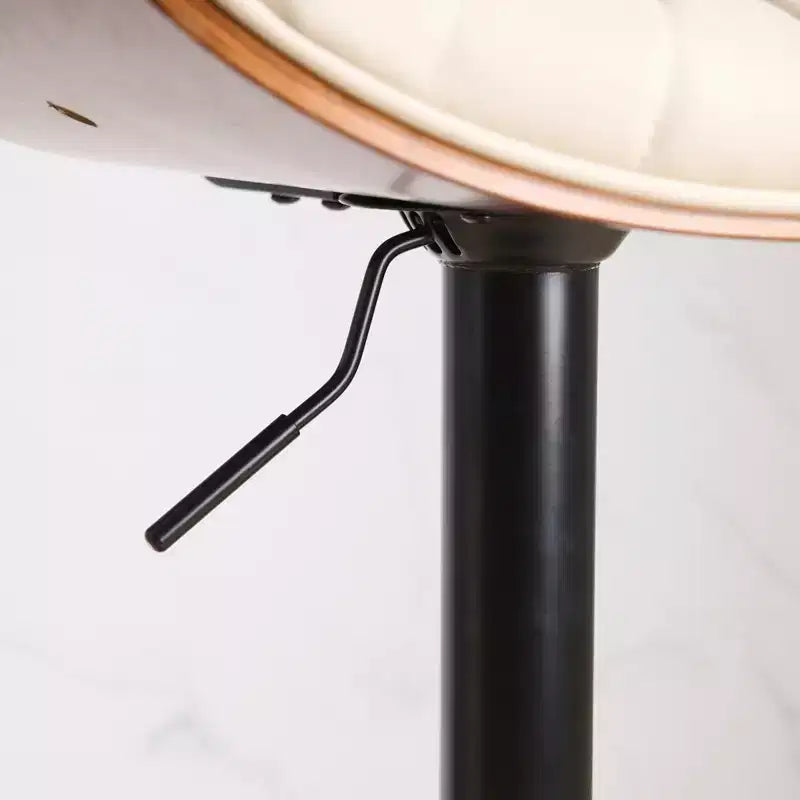 Lot de 2 tabourets de bar pivotants à 360°, hauteur réglable, tabourets de comptoir, chaises de salle à manger, tabourets de cuisine, noyer+noir/beige - ModernLuxe