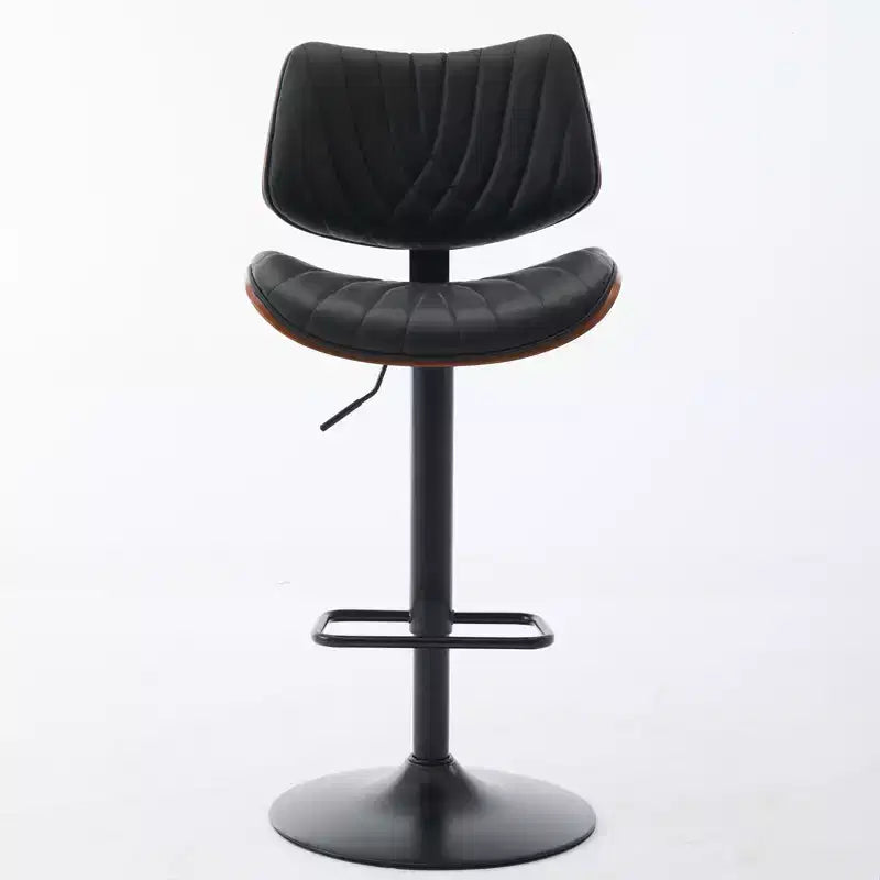 Lot de 2 tabourets de bar pivotants à 360°, hauteur réglable, tabourets de comptoir, chaises de salle à manger, tabourets de cuisine, noyer+noir/beige - ModernLuxe