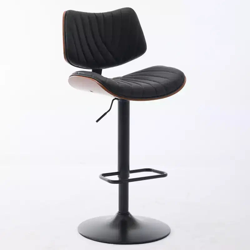 Lot de 2 tabourets de bar pivotants à 360°, hauteur réglable, tabourets de comptoir, chaises de salle à manger, tabourets de cuisine, noyer+noir/beige - ModernLuxe