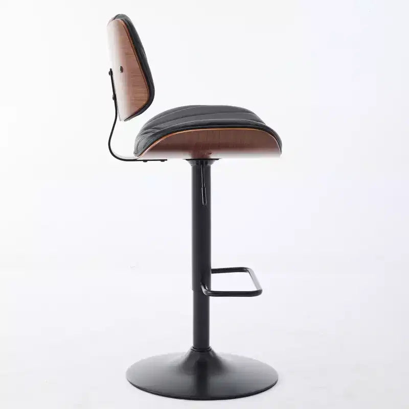 Lot de 2 tabourets de bar pivotants à 360°, hauteur réglable, tabourets de comptoir, chaises de salle à manger, tabourets de cuisine, noyer+noir/beige - ModernLuxe