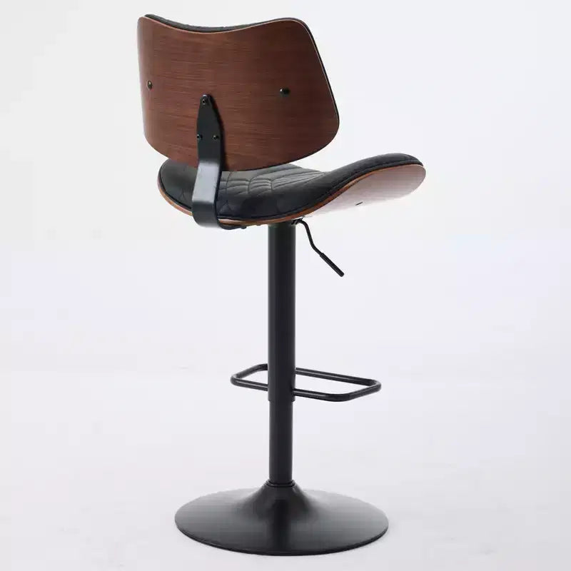 Lot de 2 tabourets de bar pivotants à 360°, hauteur réglable, tabourets de comptoir, chaises de salle à manger, tabourets de cuisine, noyer+noir/beige - ModernLuxe