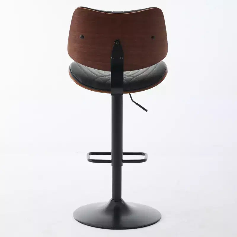 Lot de 2 tabourets de bar pivotants à 360°, hauteur réglable, tabourets de comptoir, chaises de salle à manger, tabourets de cuisine, noyer+noir/beige - ModernLuxe