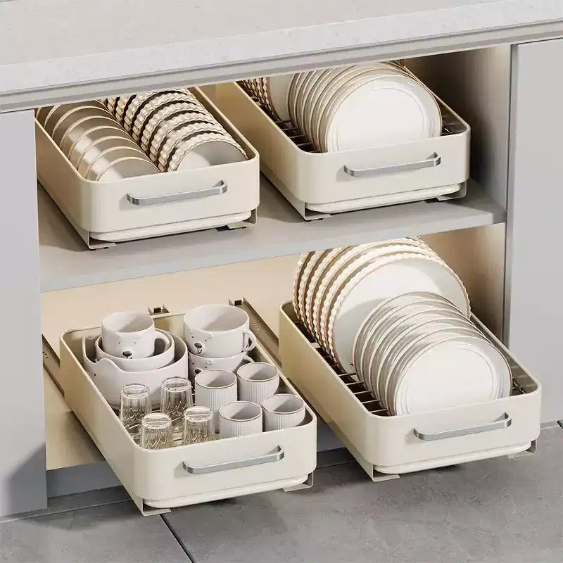 Égouttoir à vaisselle, tiroir coulissant pour armoire de cuisine, étagère de rangement coulissante en métal pour salle de bain et salon