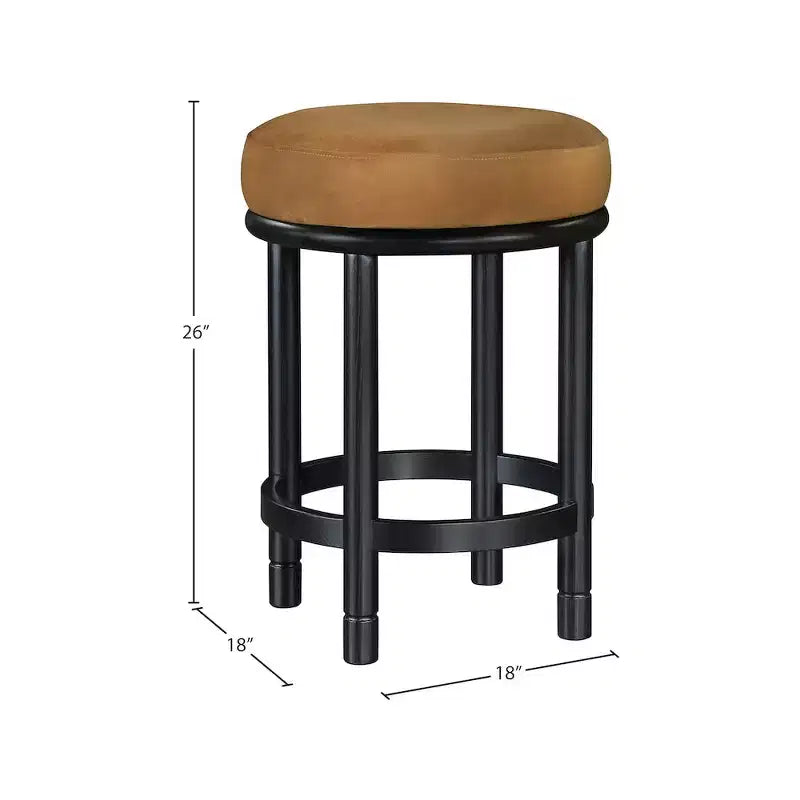 Meridian Furniture, Tabouret de comptoir en velours Monette Saddle