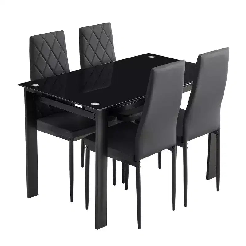 Chaises de salle à manger Okak de style moderne, lot de 4, chaises d'appoint de cuisine confortables en cuir PU avec placage chromé argenté pour table à manger