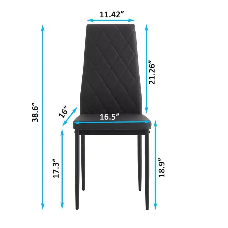 Chaises de salle à manger Okak de style moderne, lot de 4, chaises d'appoint de cuisine confortables en cuir PU avec placage chromé argenté pour table à manger