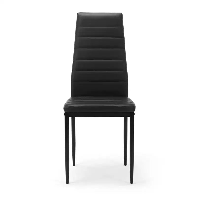 Chaises de salle à manger Okak de style moderne, lot de 4, chaises d'appoint de cuisine confortables en cuir PU avec placage chromé argenté pour table à manger