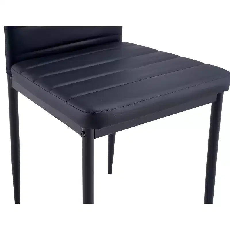 Chaises de salle à manger Okak de style moderne, lot de 4, chaises d'appoint de cuisine confortables en cuir PU avec placage chromé argenté pour table à manger