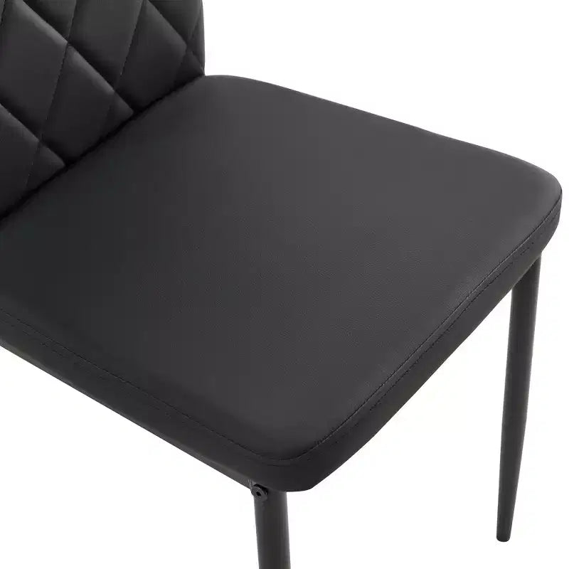 Chaises de salle à manger Okak de style moderne, lot de 4, chaises d'appoint de cuisine confortables en cuir PU avec placage chromé argenté pour table à manger