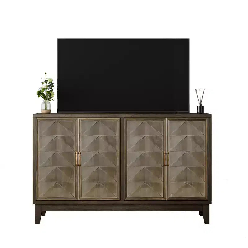 GDFStudio Gragas Vintage 55.12''W Storage Cabinet with 4 Doors and Adjustable Shelves