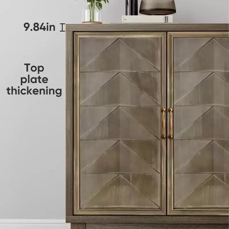 GDFStudio Gragas Vintage 55.12''W Storage Cabinet with 4 Doors and Adjustable Shelves