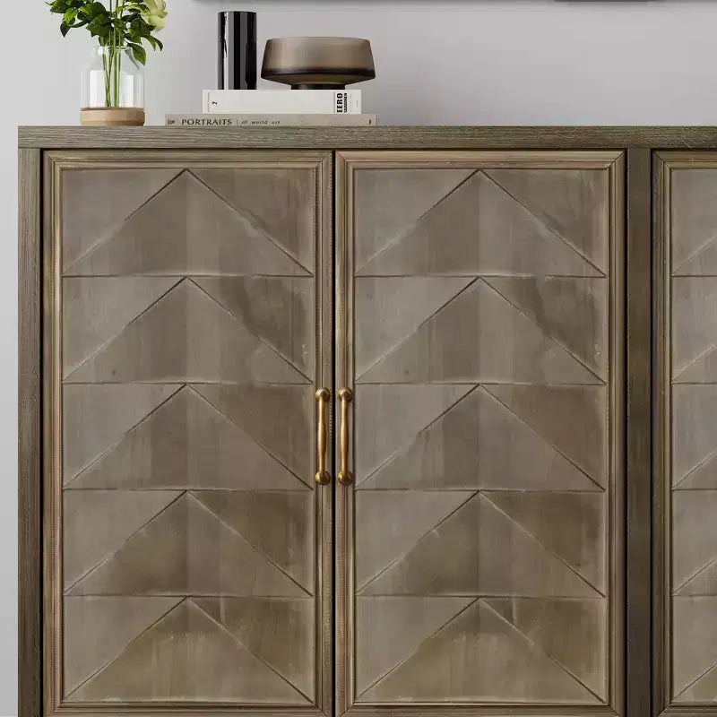 GDFStudio Gragas Vintage 55.12''W Storage Cabinet with 4 Doors and Adjustable Shelves