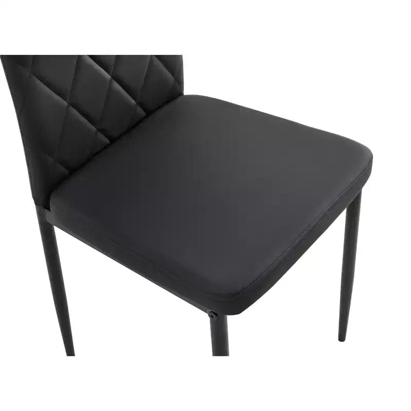 MAYEERTY Lot de 4 Chaises de Salle à Manger en PU Rembourrées en Forme de Diamant avec Surface en Cuir Souple