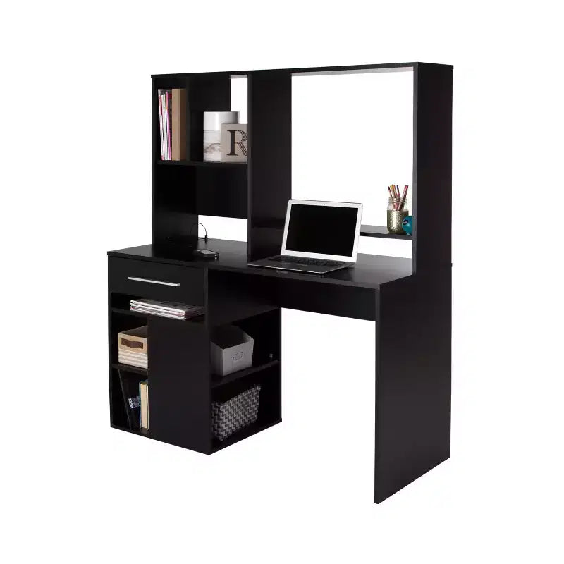 Bureau d'ordinateur Home Office HomeStock Annexe Noir Pur