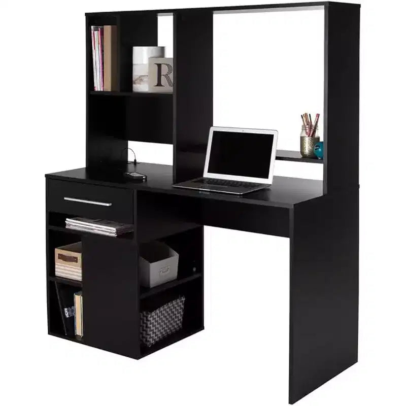 Bureau d'ordinateur Home Office HomeStock Annexe Noir Pur