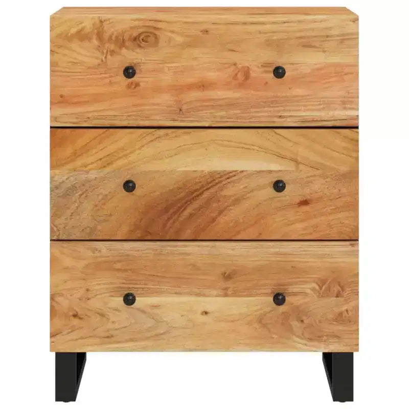 vidaXL Buffet en bois d'acacia massif au charme industriel – Armoire spacieuse et plateau robuste pour exposer la décoration intérieure