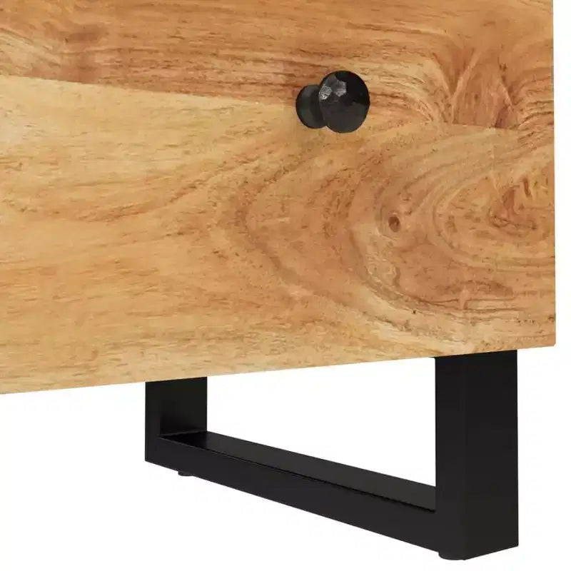 vidaXL Buffet en bois d'acacia massif au charme industriel – Armoire spacieuse et plateau robuste pour exposer la décoration intérieure
